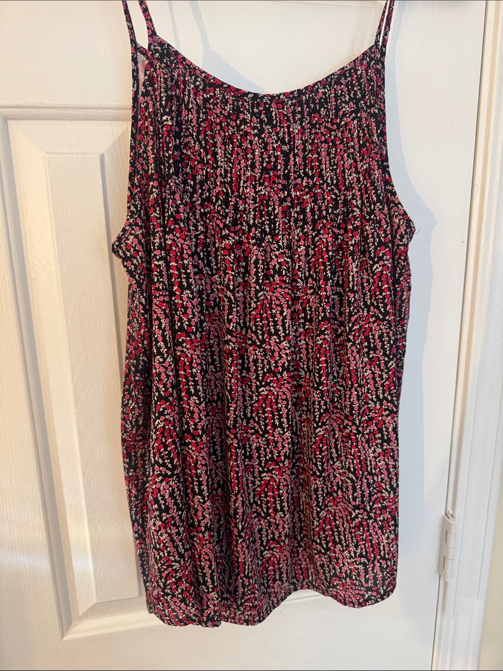Women’s Black & Pink Floral Spaghetti Strap Dress
